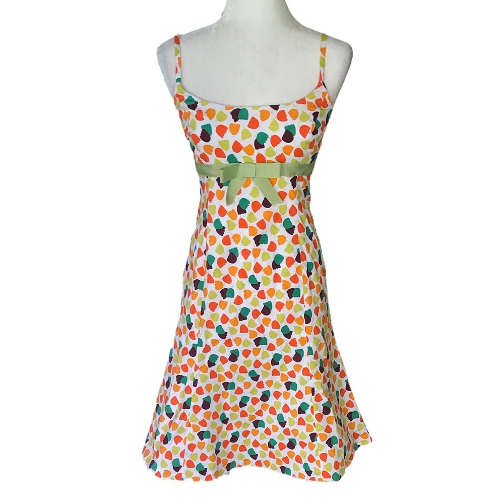 Shoshanna Vintage Tulip Floral Bow Detail Fit & Flare Midi Slip Dress - 6